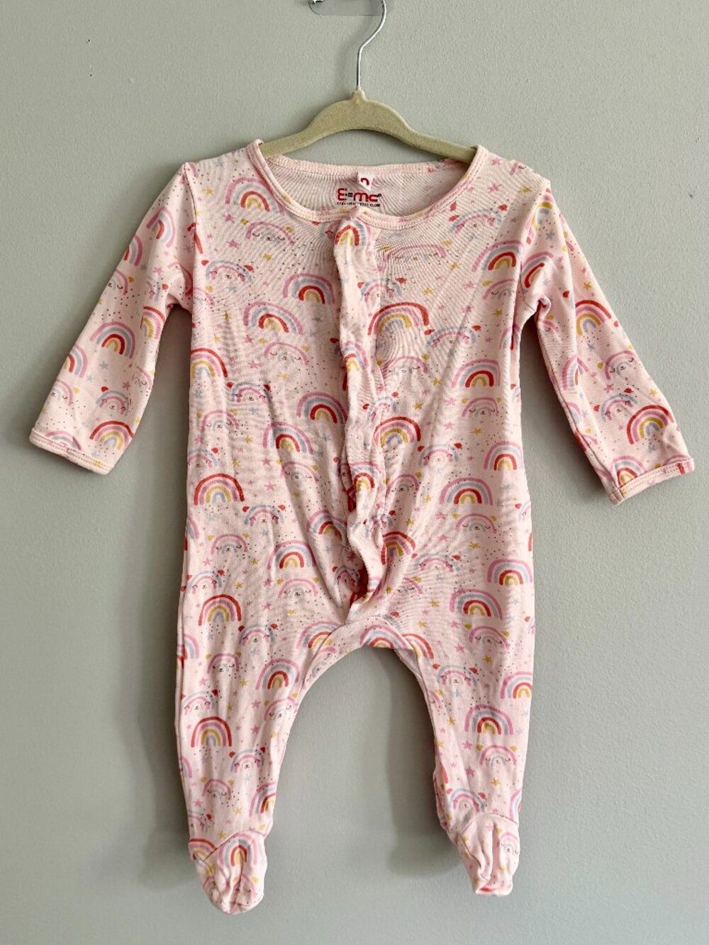 E=MC Easy Magnetic Close Rainbow Footed Sleeper 3-6M